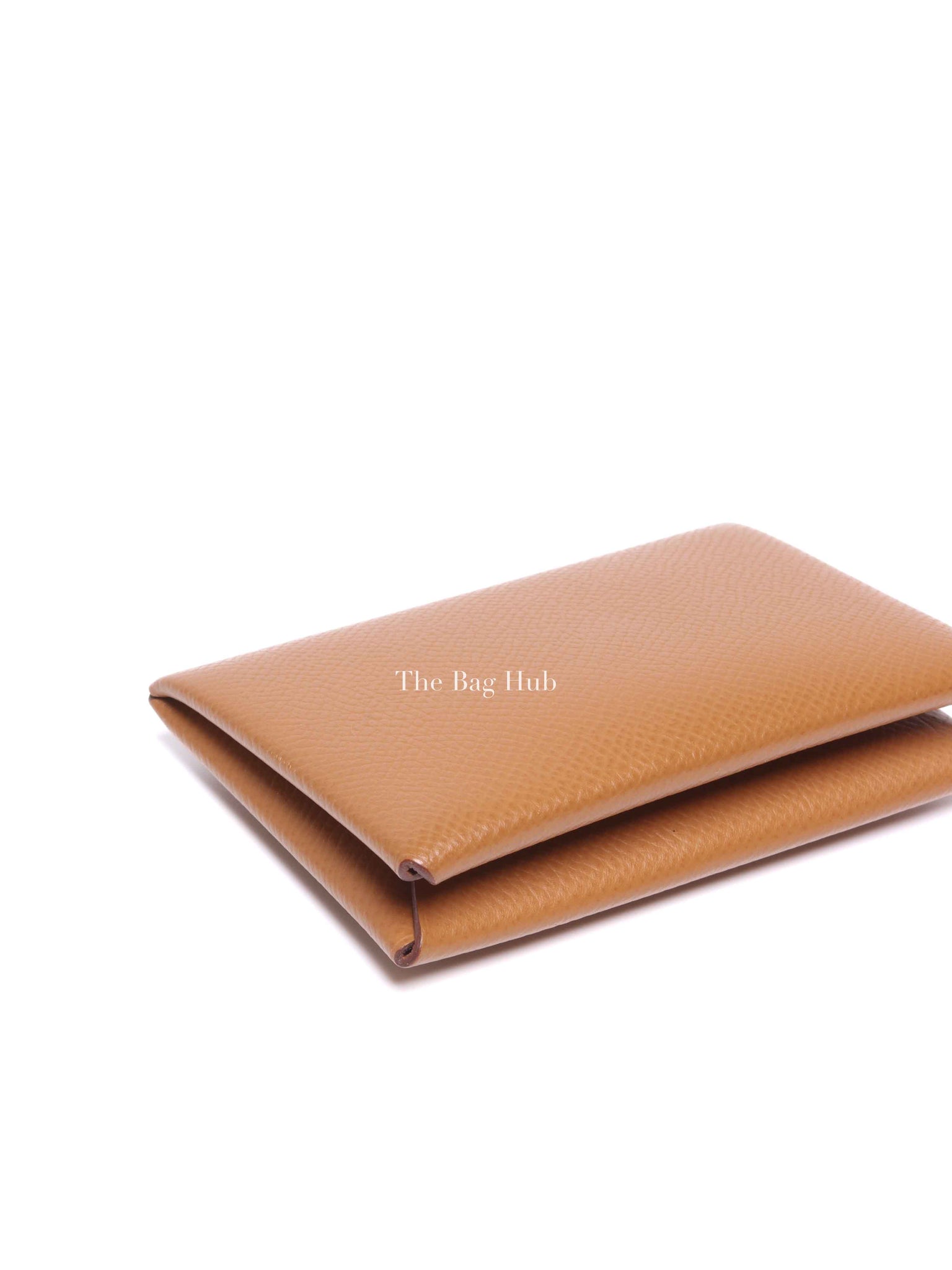 Hermes Gold Epsom Leather Calvi Card Holder