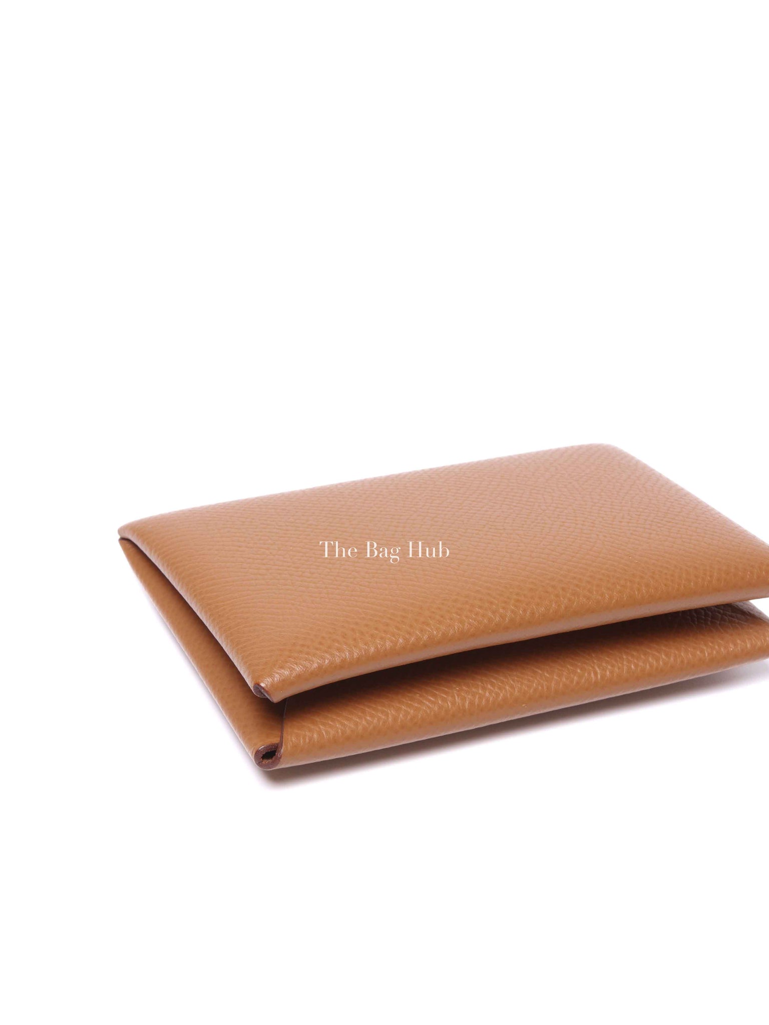 Hermes Gold Epsom Leather Calvi Card Holder