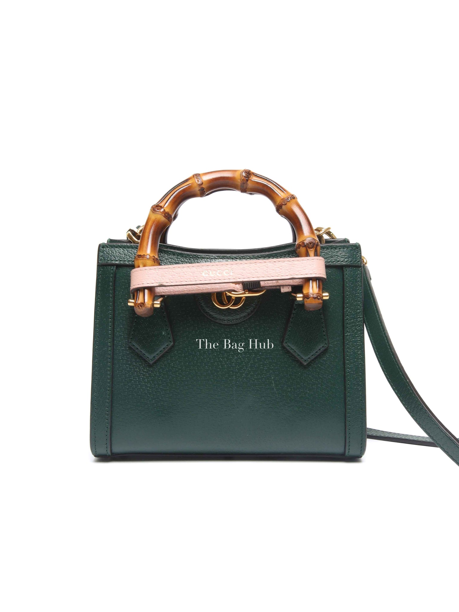 Gucci Green Leather Diana Small Tote Bag