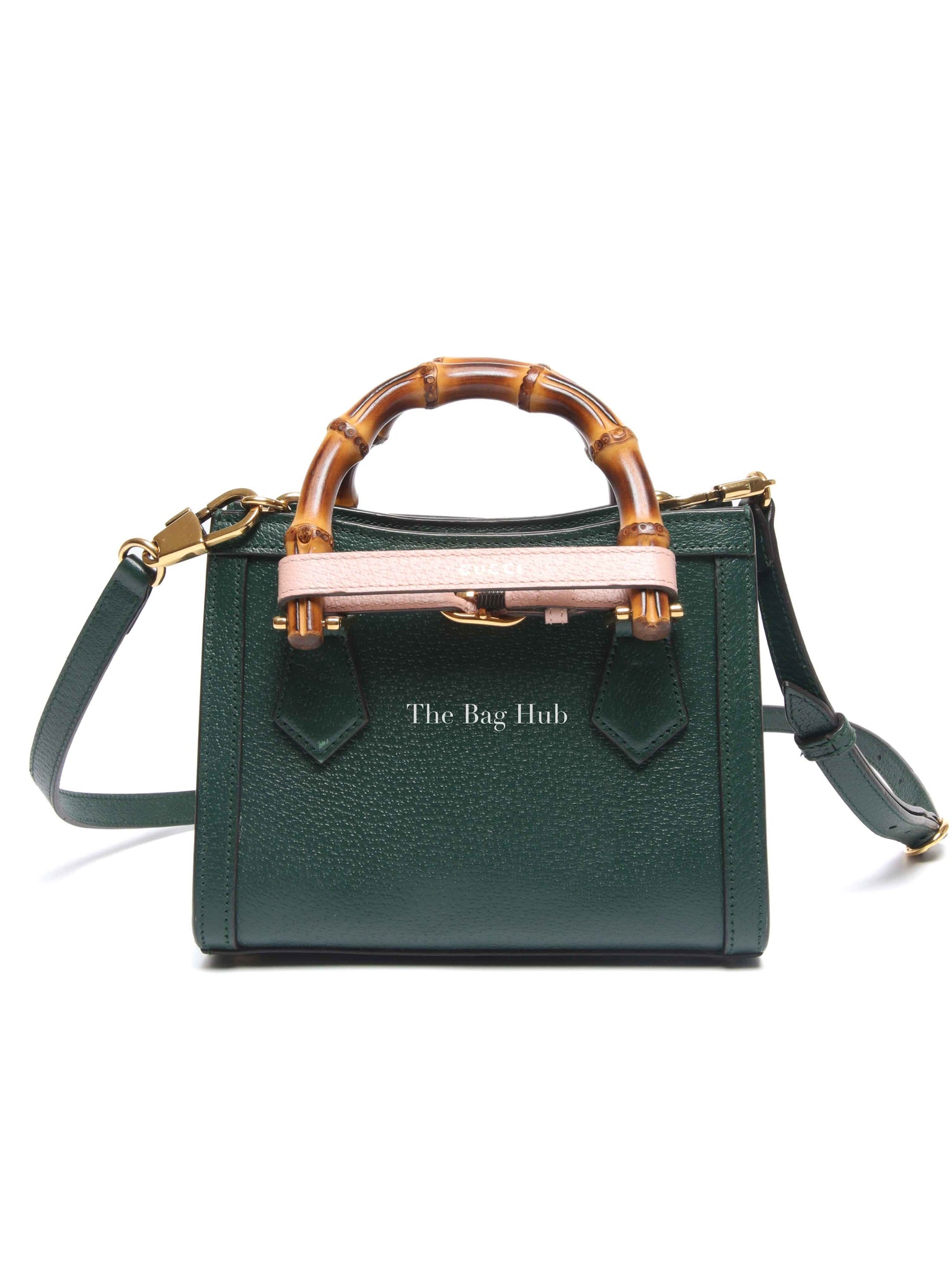 Gucci Green Leather Diana Small Tote Bag
