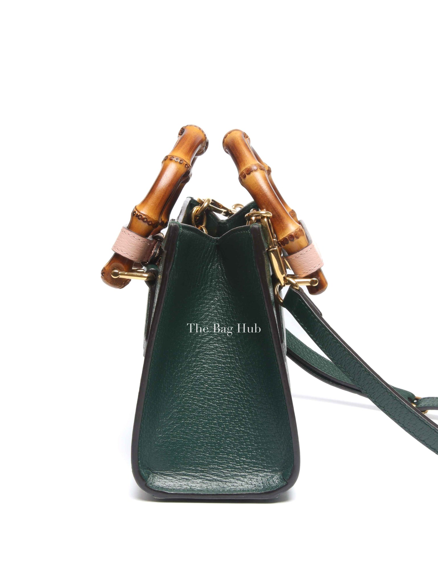 Gucci Green Leather Diana Small Tote Bag