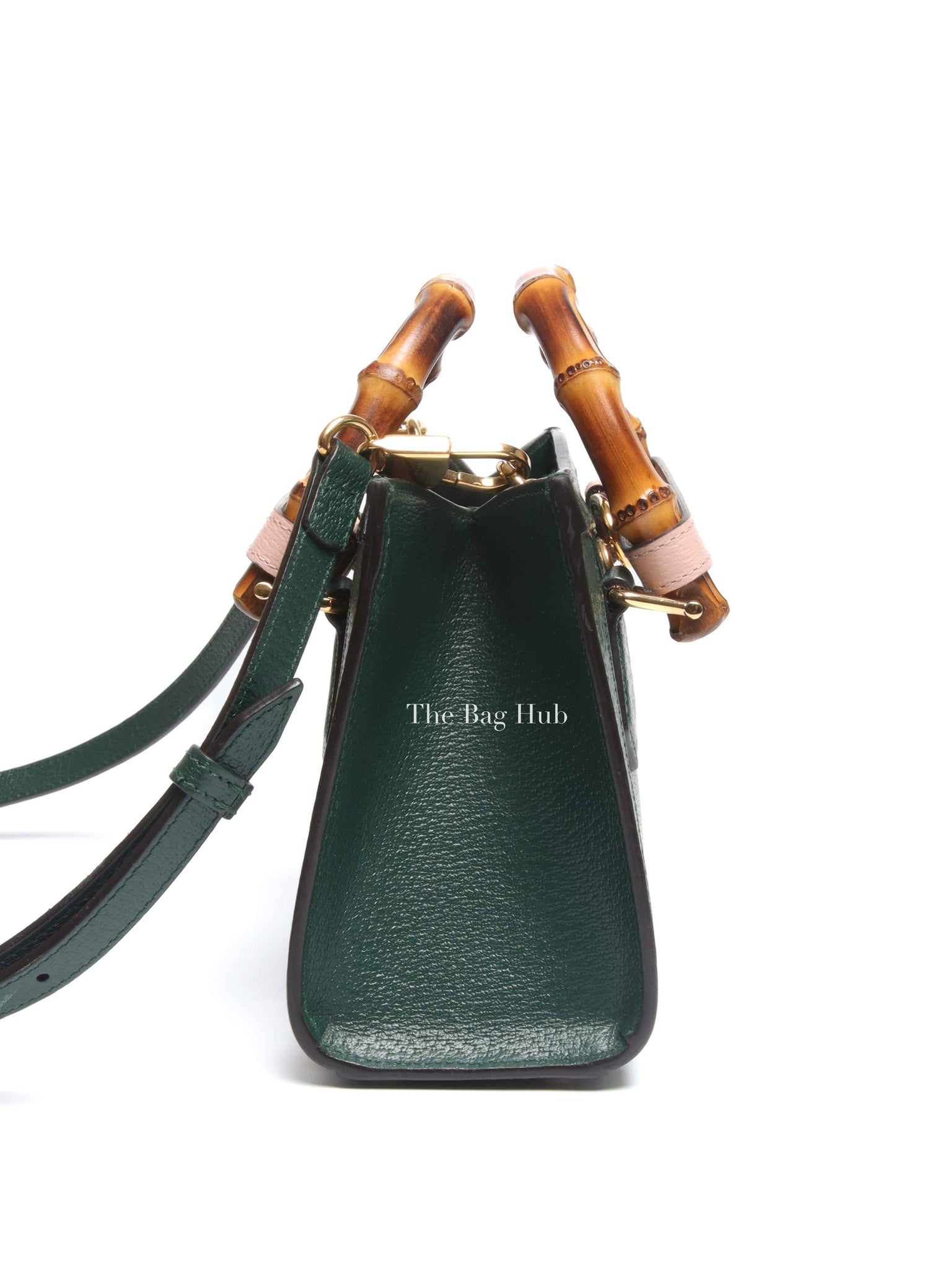 Gucci Green Leather Diana Small Tote Bag