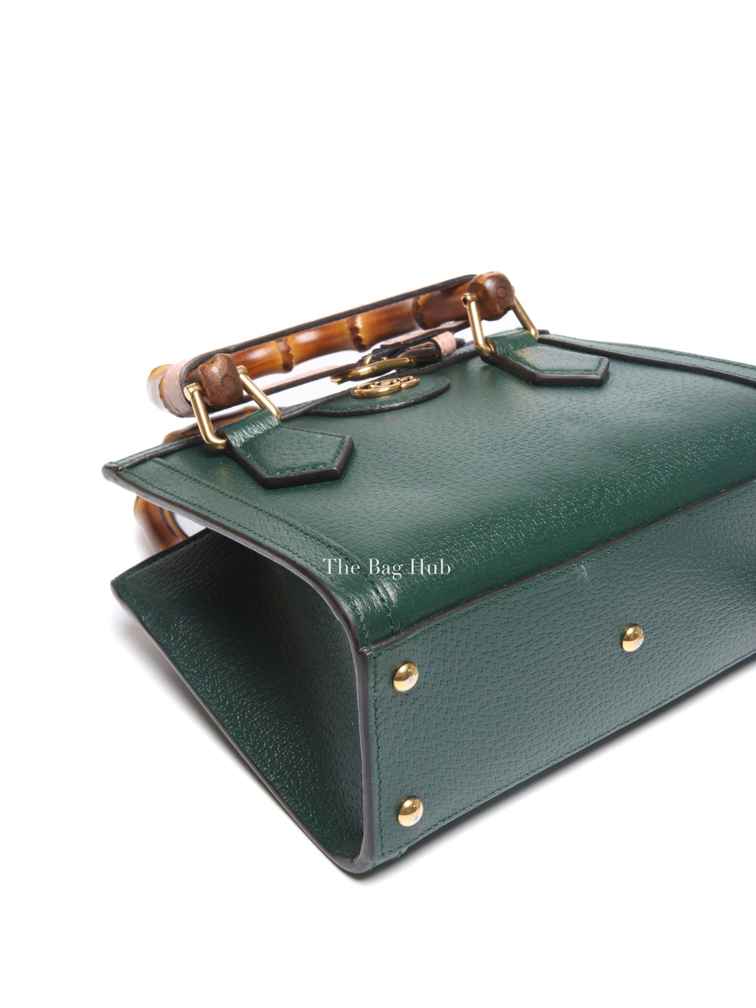 Gucci Green Leather Diana Small Tote Bag