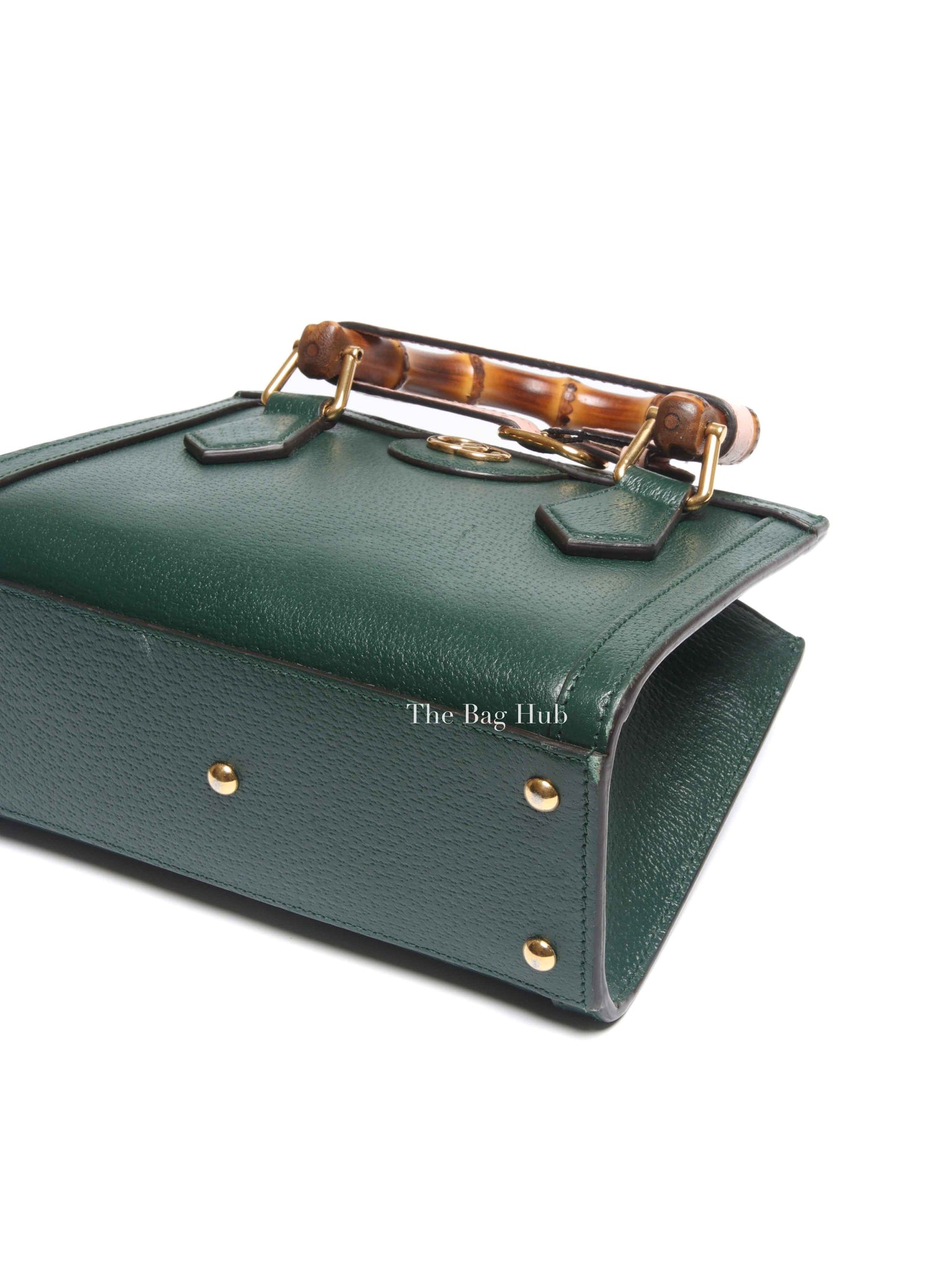 Gucci Green Leather Diana Small Tote Bag