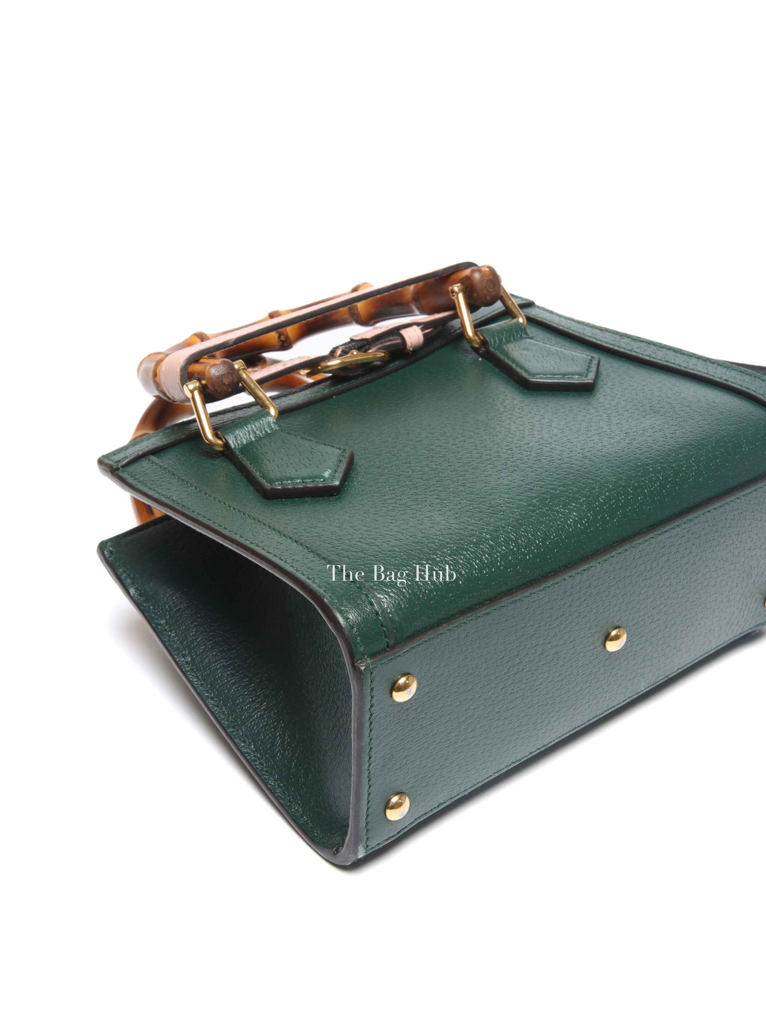 Gucci Green Leather Diana Small Tote Bag