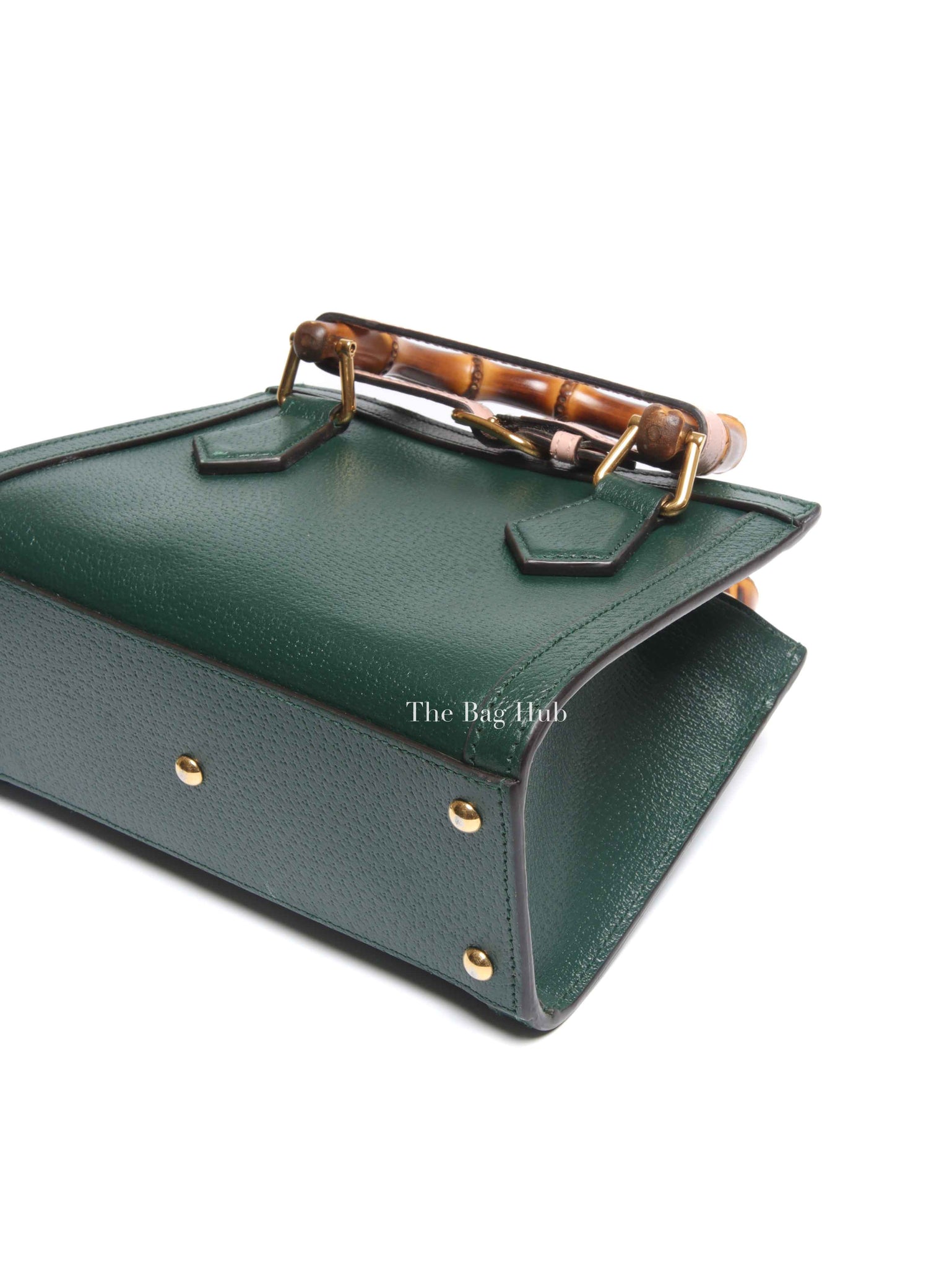 Gucci Green Leather Diana Small Tote Bag