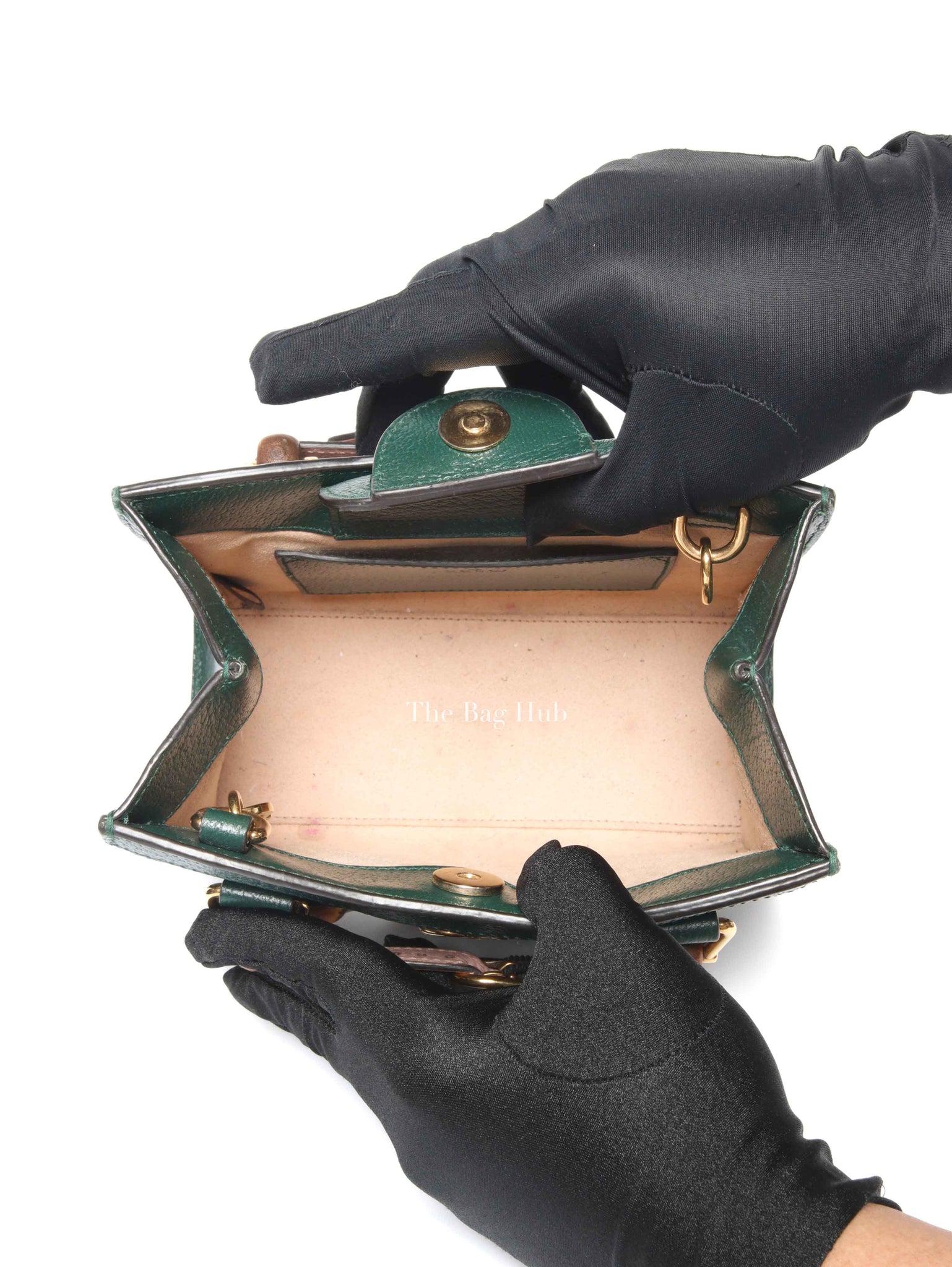 Gucci Green Leather Diana Small Tote Bag