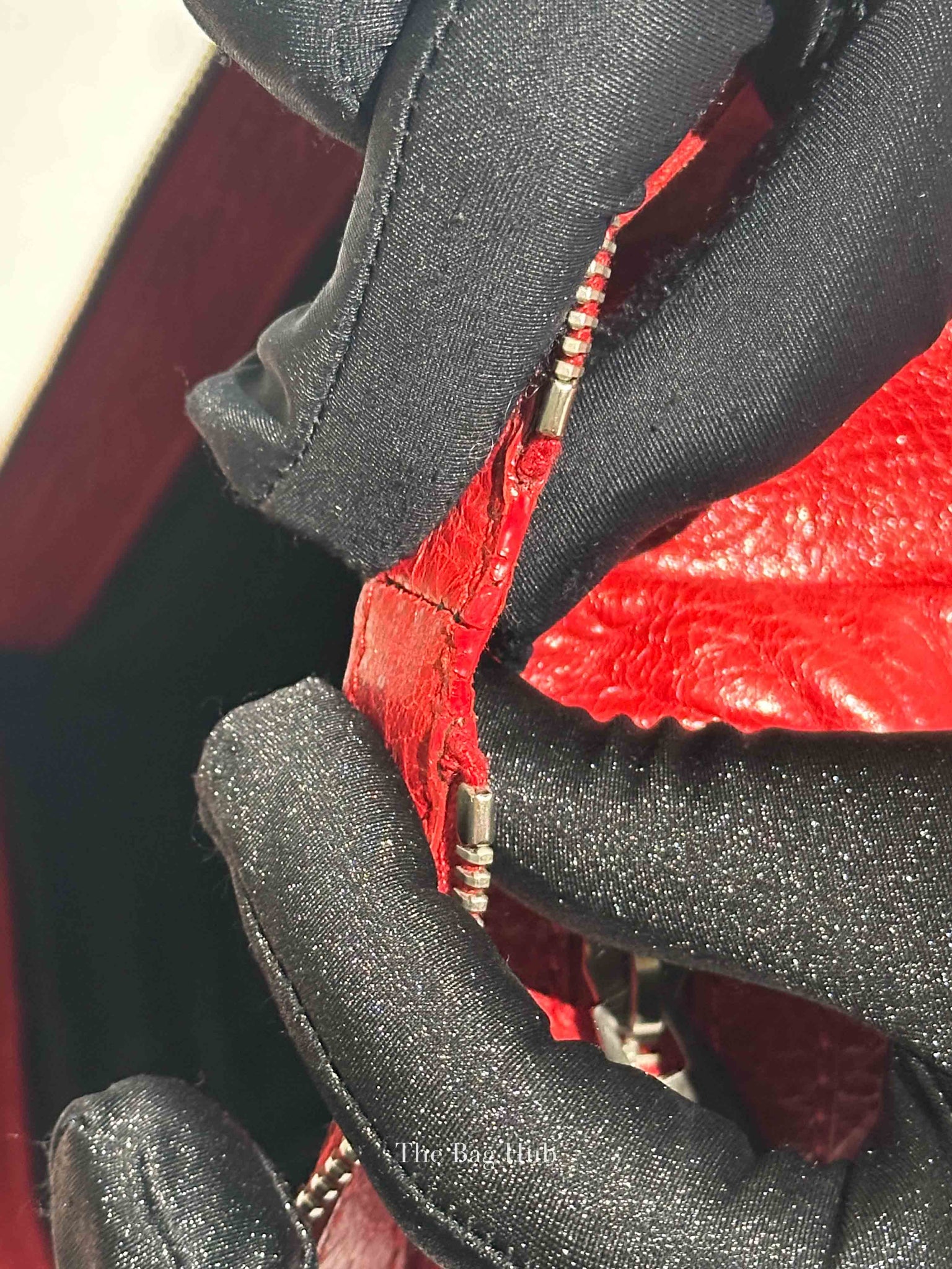 Balenciaga Red Leather Giant 12 Medium Clip Clutch