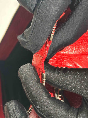Balenciaga Red Leather Giant 12 Medium Clip Clutch