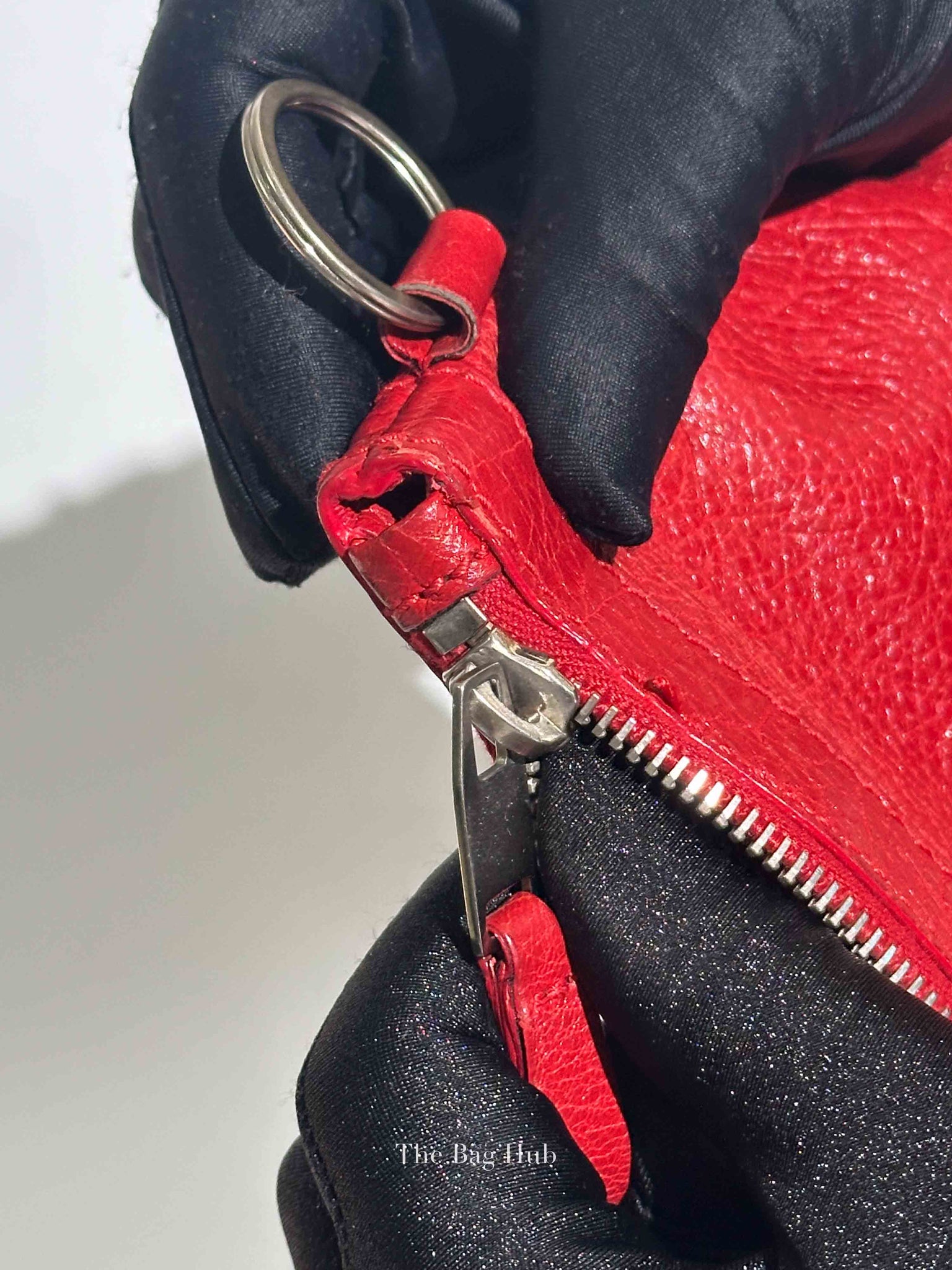 Balenciaga Red Leather Giant 12 Medium Clip Clutch