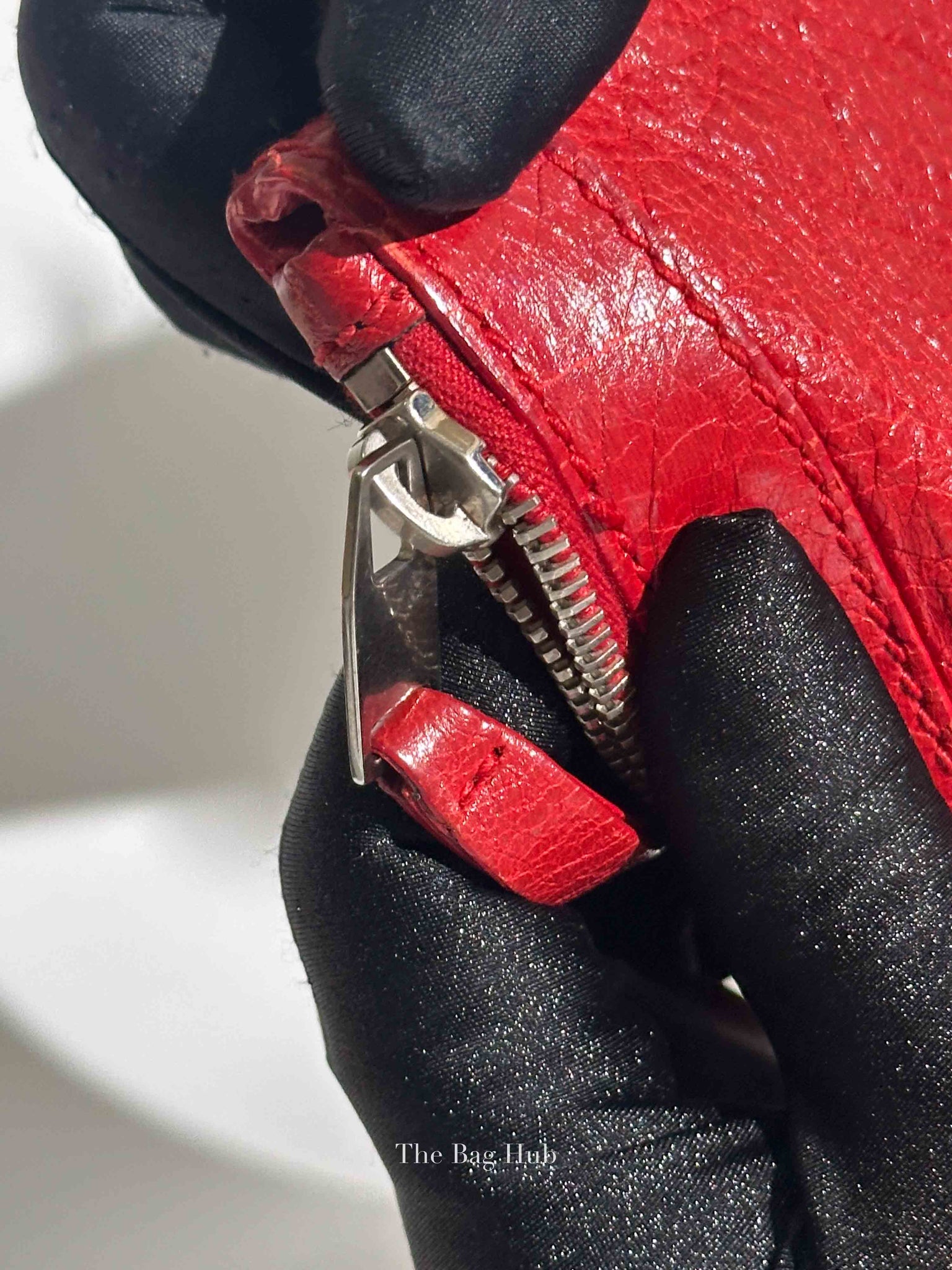 Balenciaga Red Leather Giant 12 Medium Clip Clutch