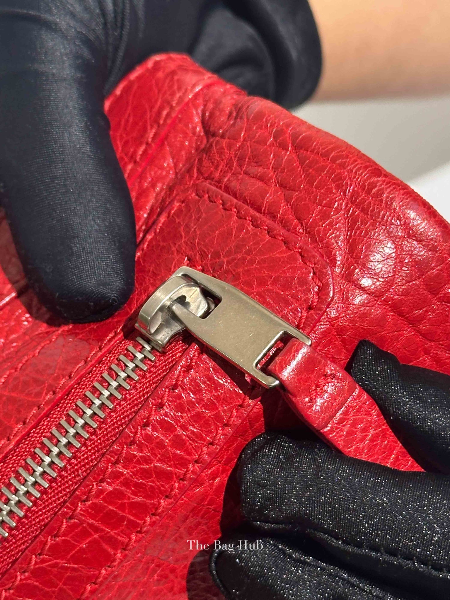 Balenciaga Red Leather Giant 12 Medium Clip Clutch