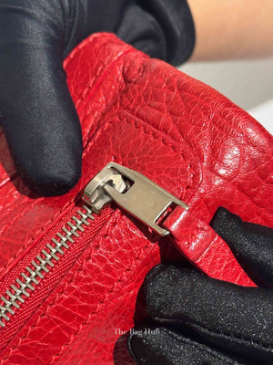 Balenciaga Red Leather Giant 12 Medium Clip Clutch