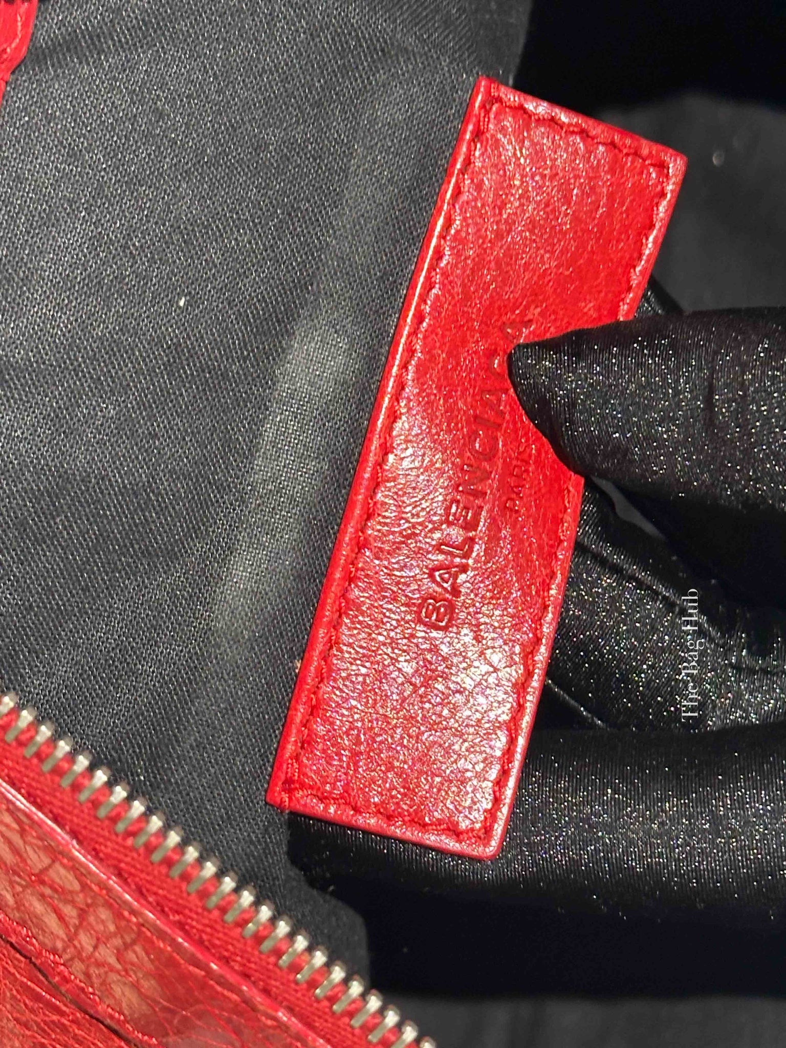 Balenciaga Red Leather Giant 12 Medium Clip Clutch