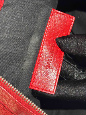 Balenciaga Red Leather Giant 12 Medium Clip Clutch