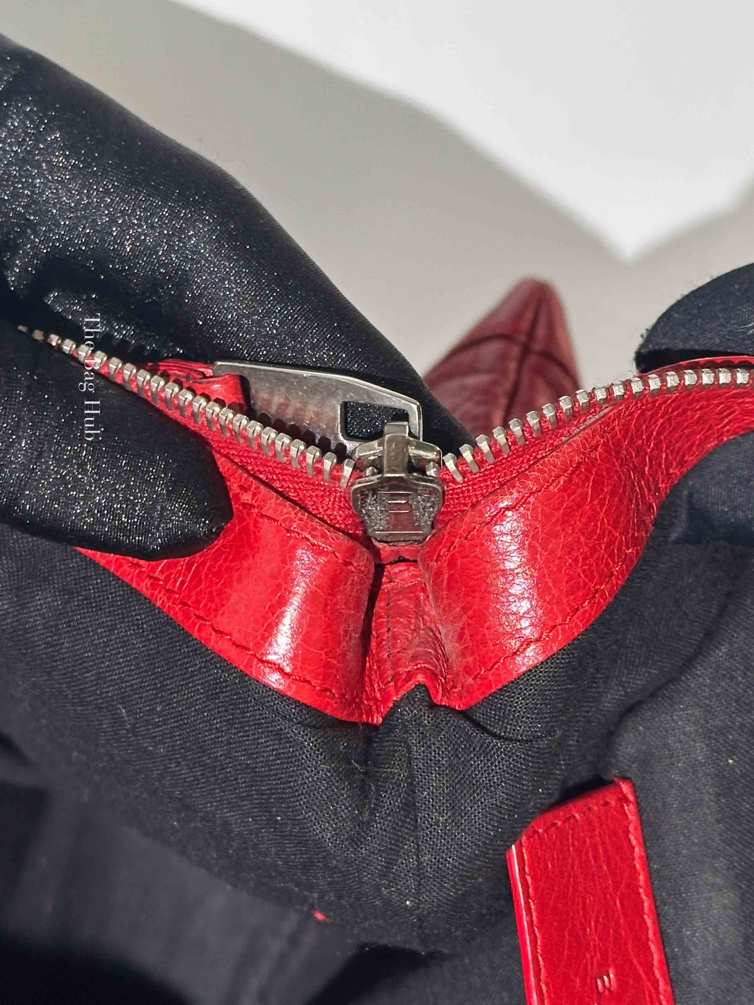 Balenciaga Red Leather Giant 12 Medium Clip Clutch