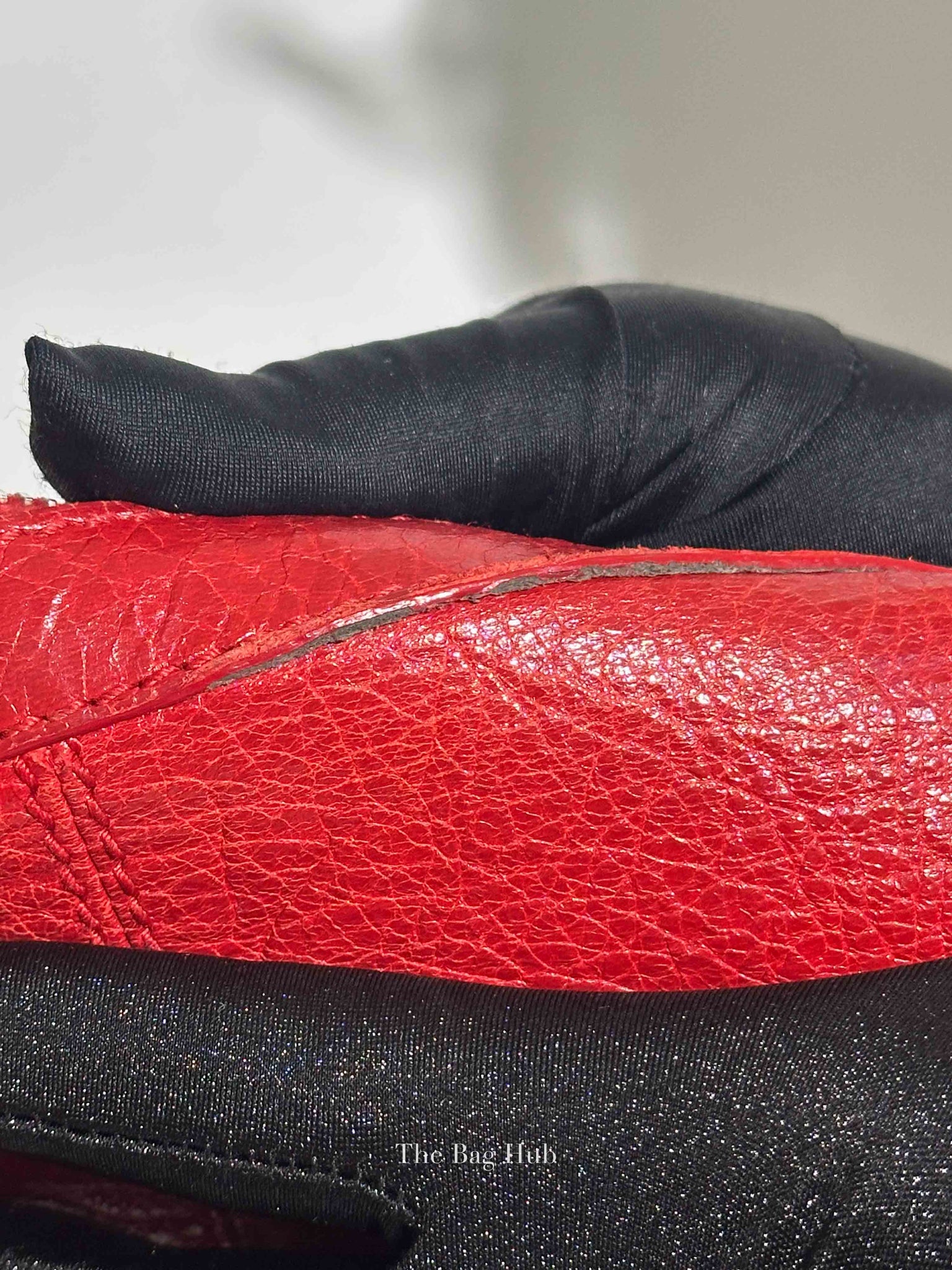 Balenciaga Red Leather Giant 12 Medium Clip Clutch