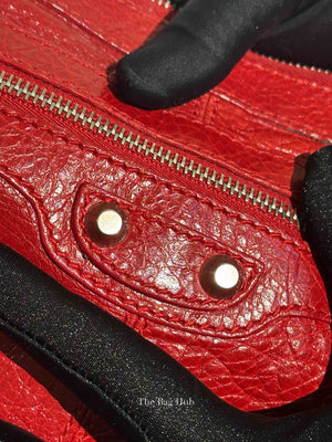 Balenciaga Red Leather Giant 12 Medium Clip Clutch