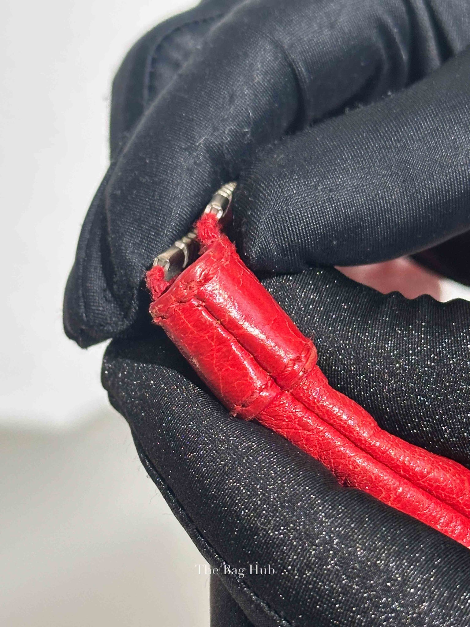 Balenciaga Red Leather Giant 12 Medium Clip Clutch