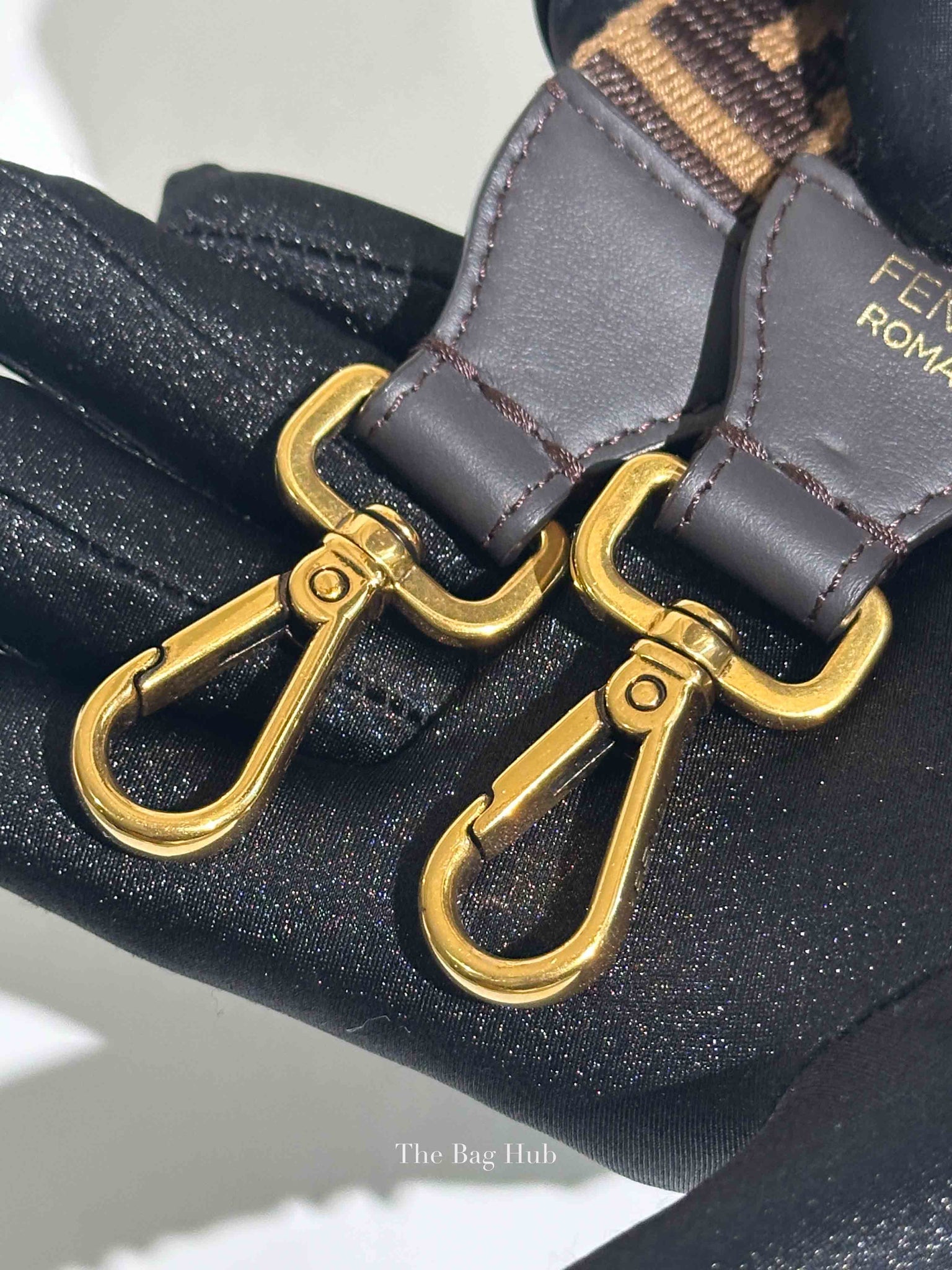 Fendi Brown Azuca Canvas/Leather Shoulder Strap