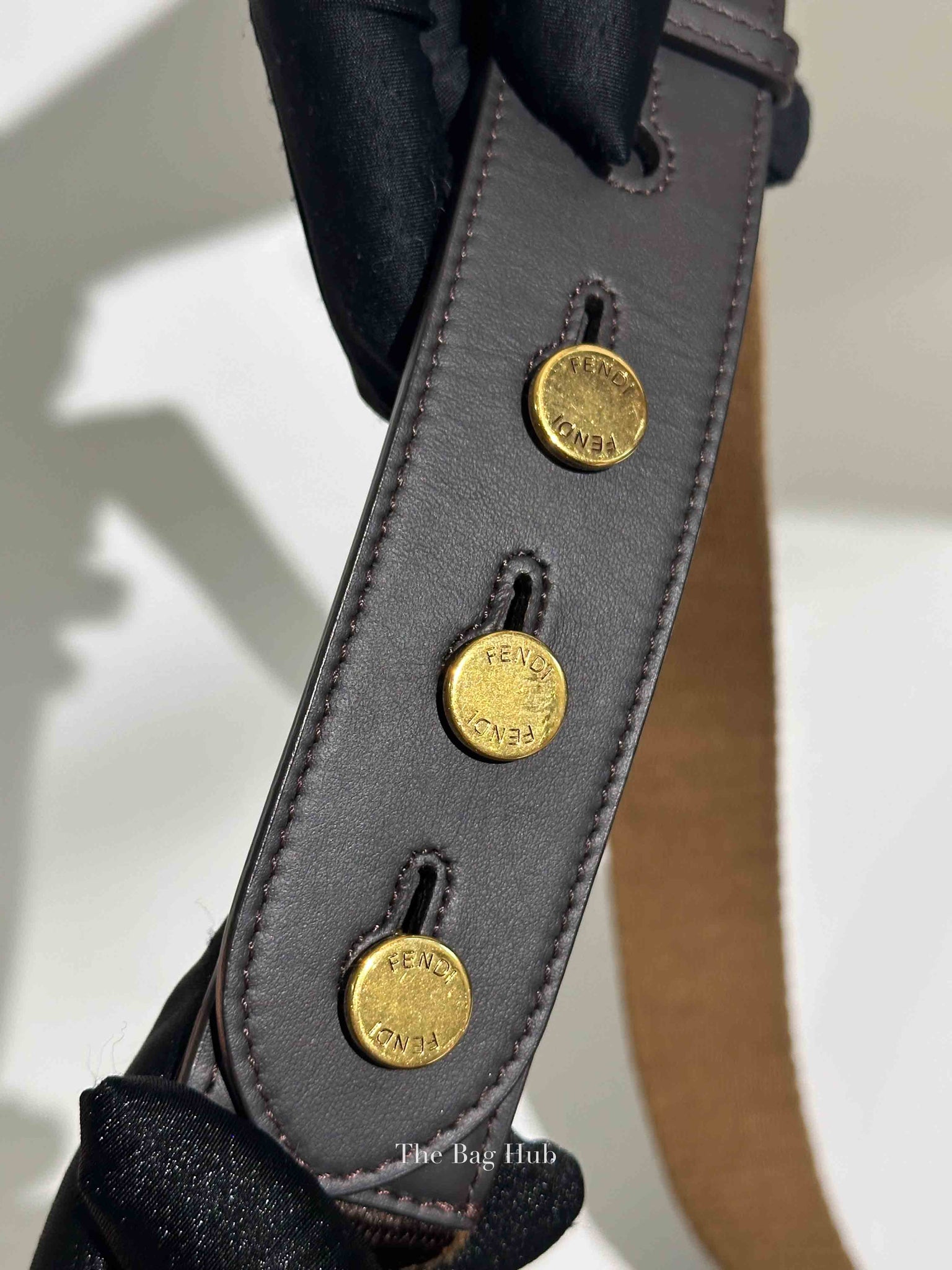 Fendi Brown Azuca Canvas/Leather Shoulder Strap