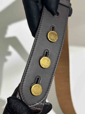 Fendi Brown Azuca Canvas/Leather Shoulder Strap