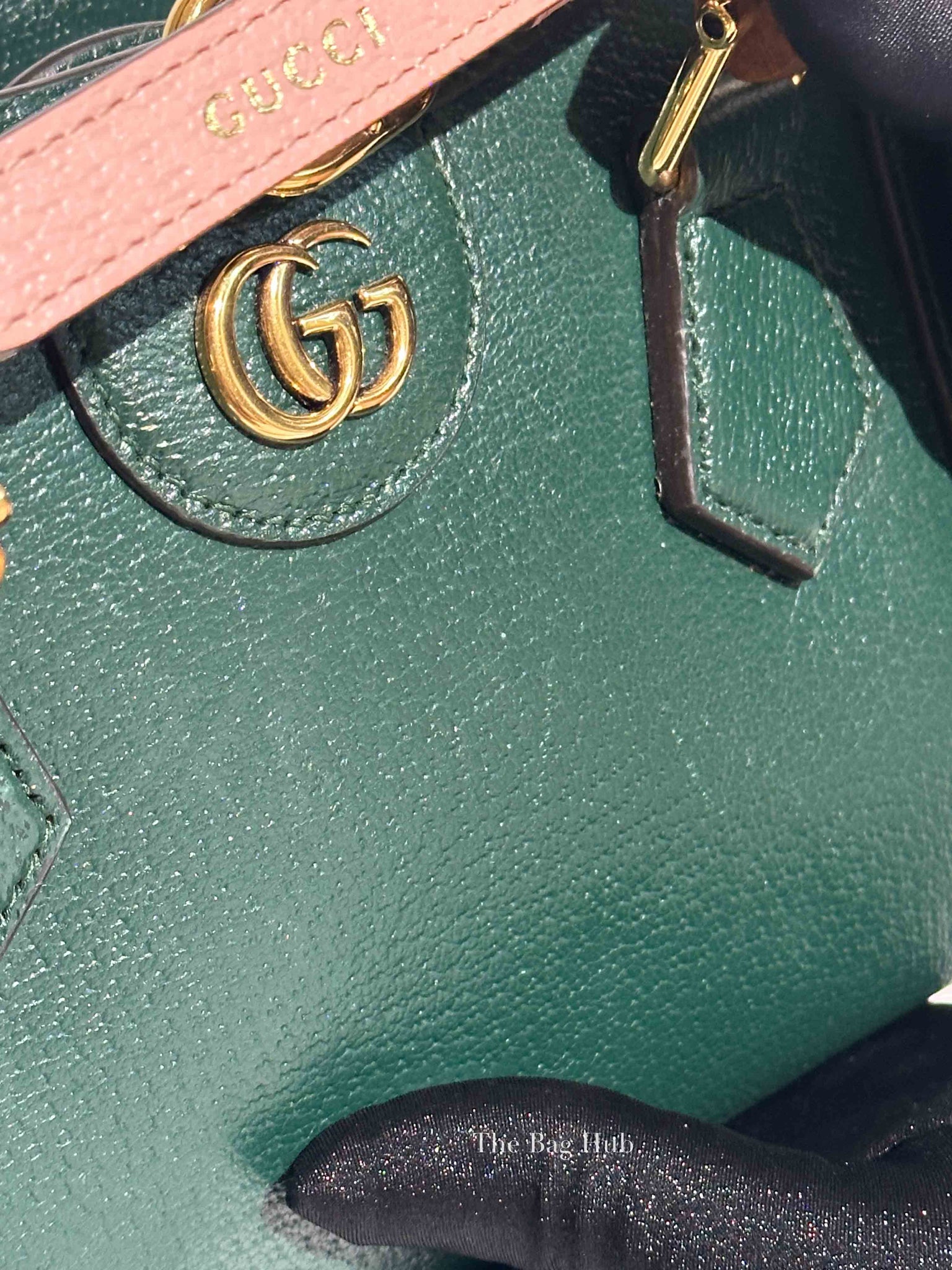Gucci Green Leather Diana Small Tote Bag