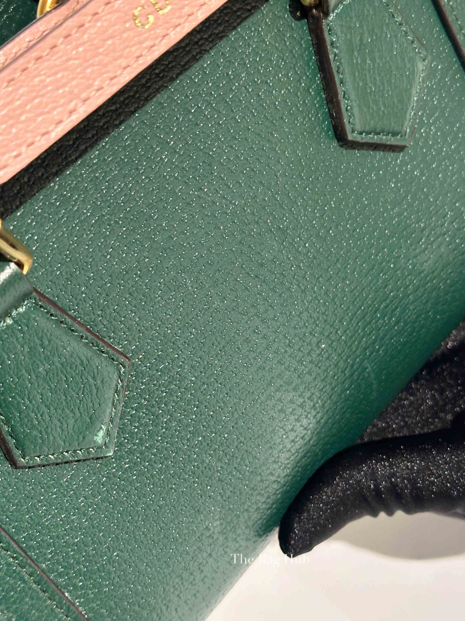 Gucci Green Leather Diana Small Tote Bag