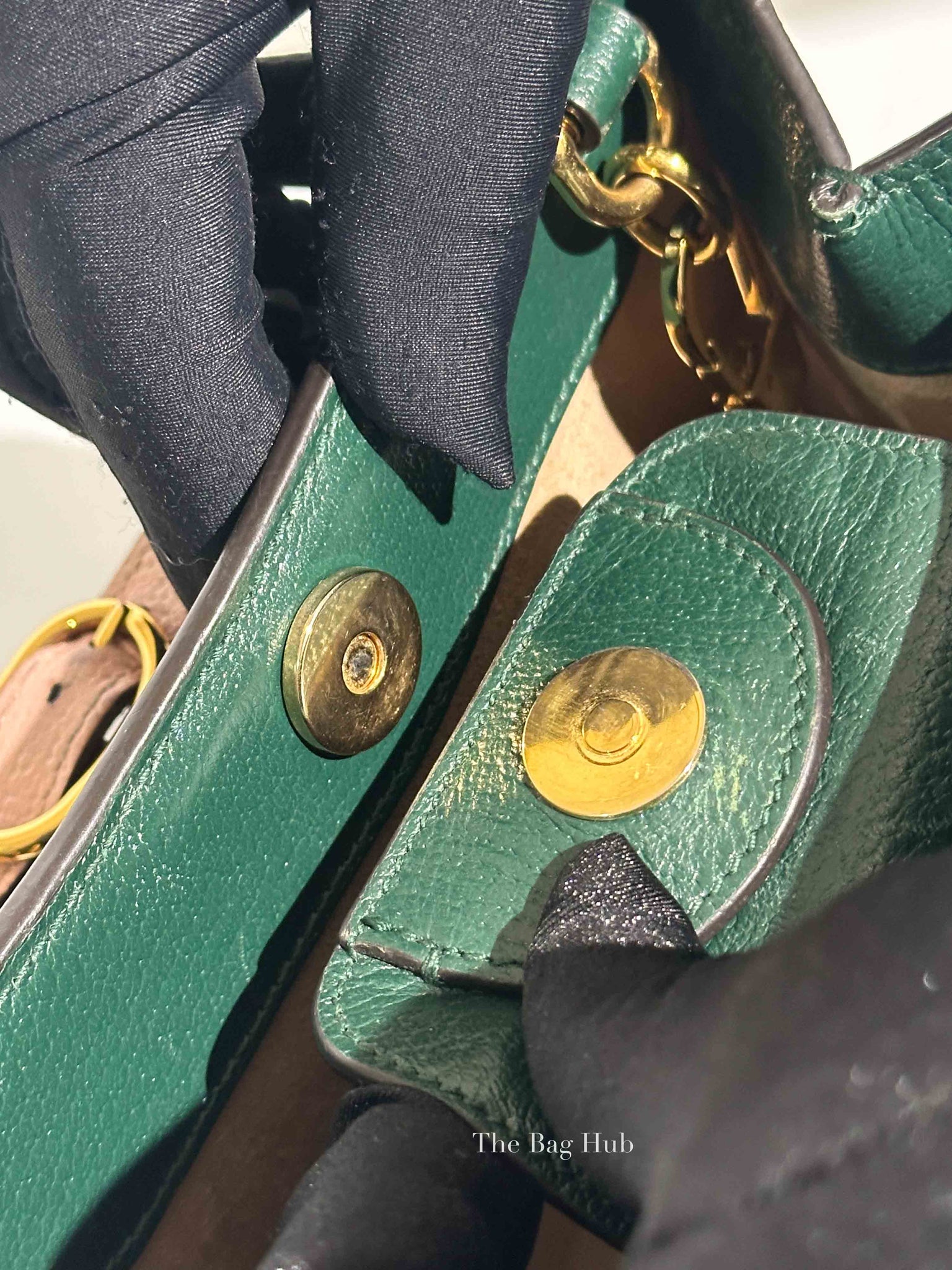 Gucci Green Leather Diana Small Tote Bag