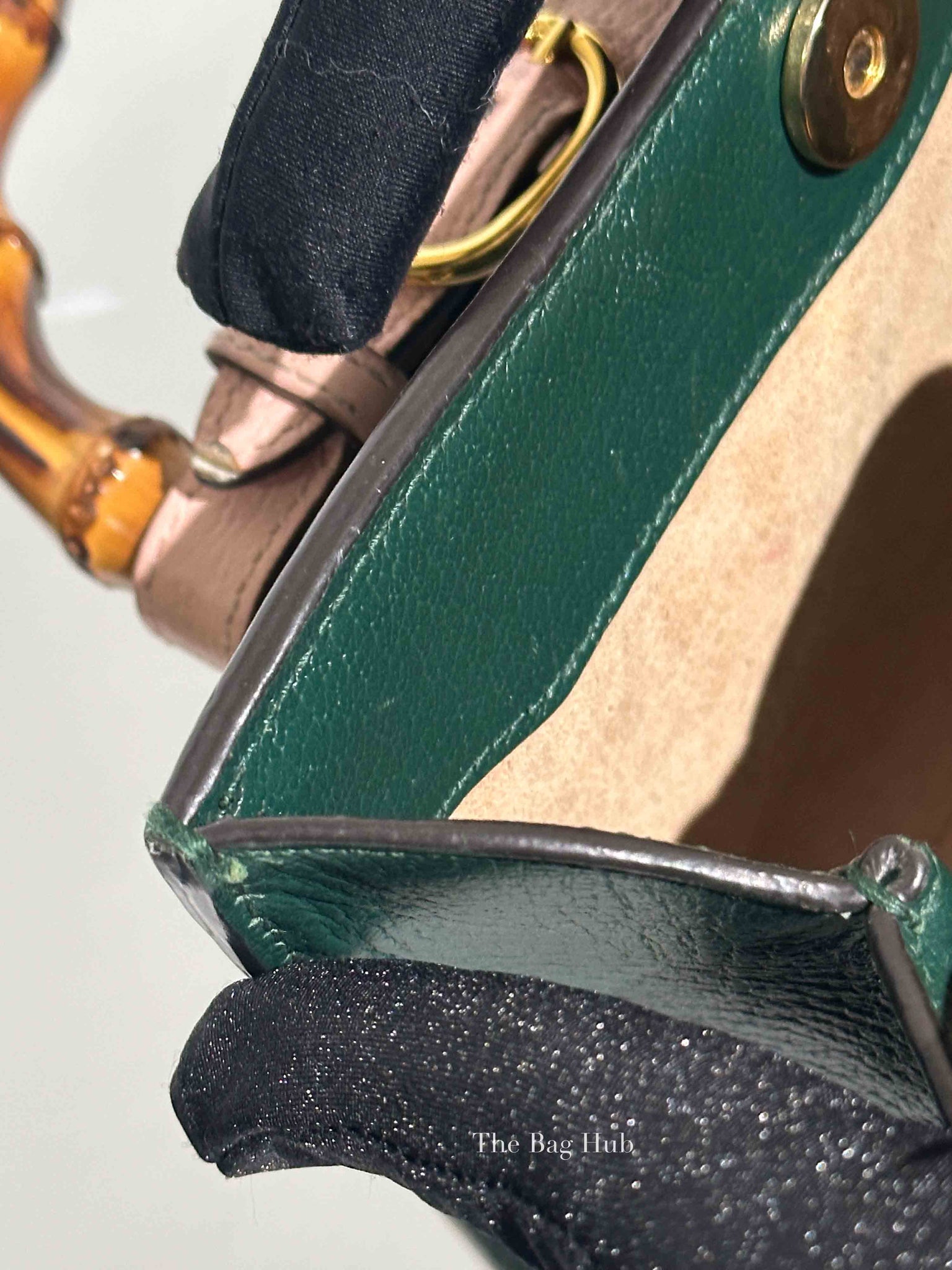 Gucci Green Leather Diana Small Tote Bag