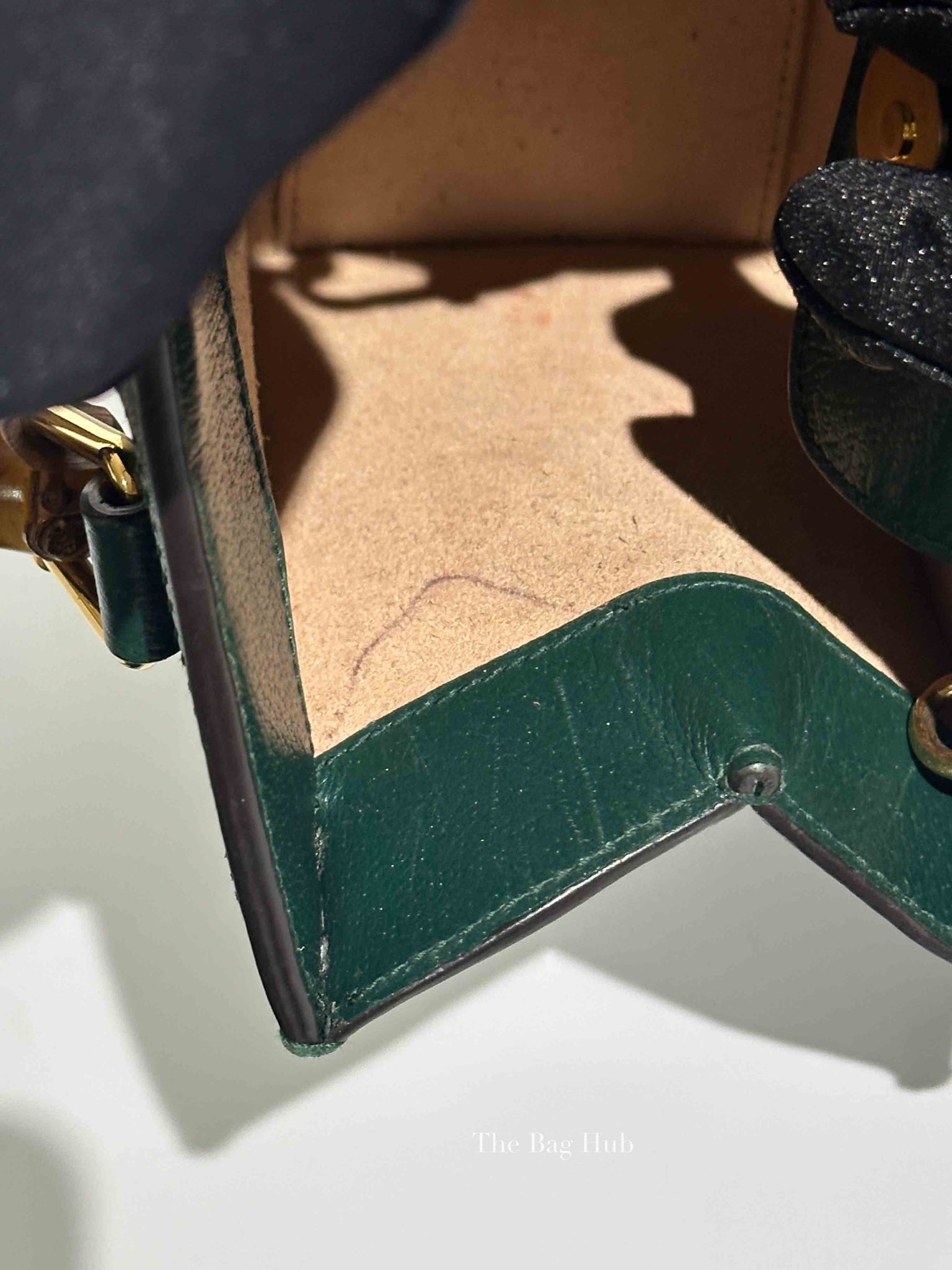 Gucci Green Leather Diana Small Tote Bag