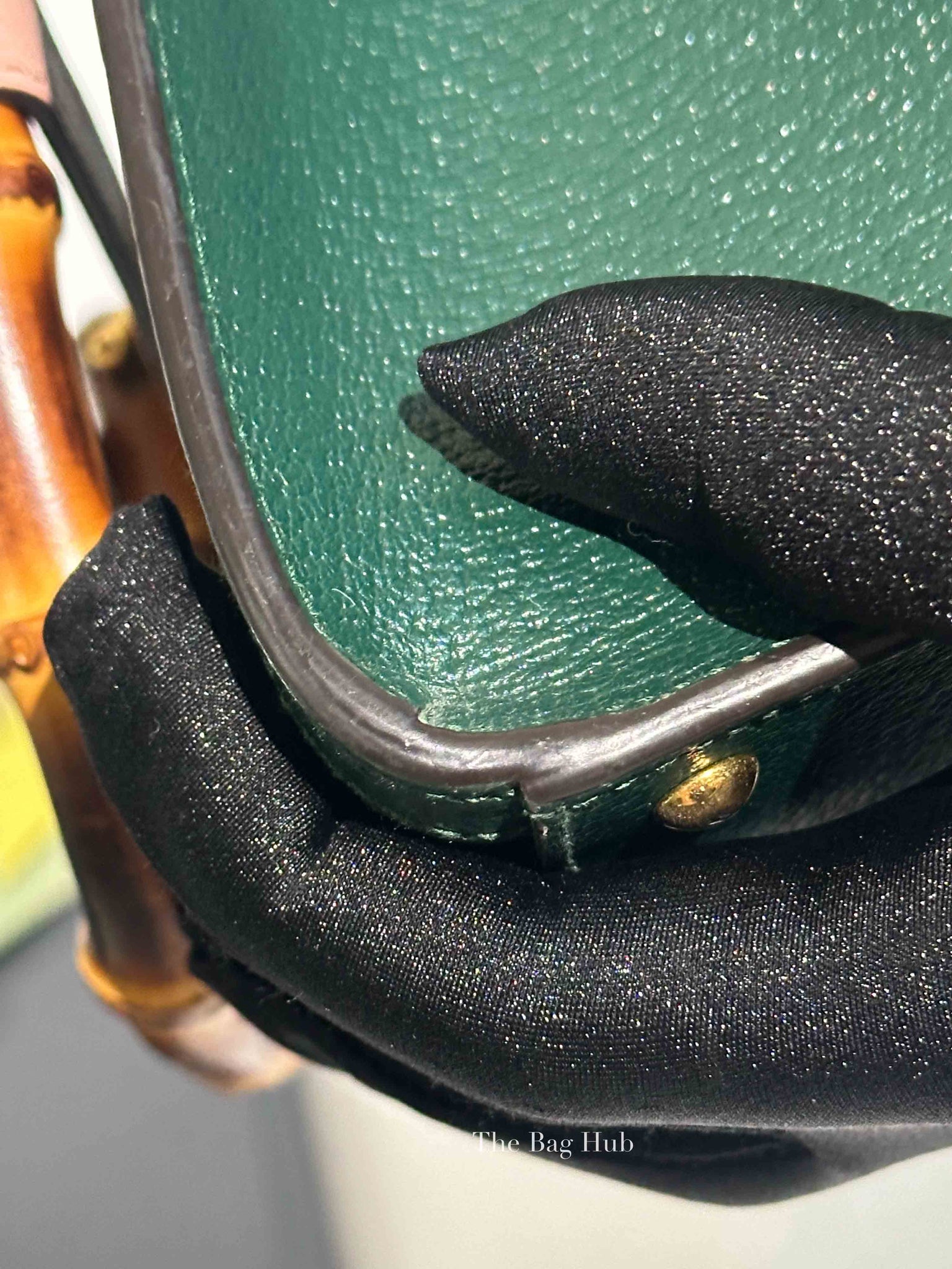 Gucci Green Leather Diana Small Tote Bag