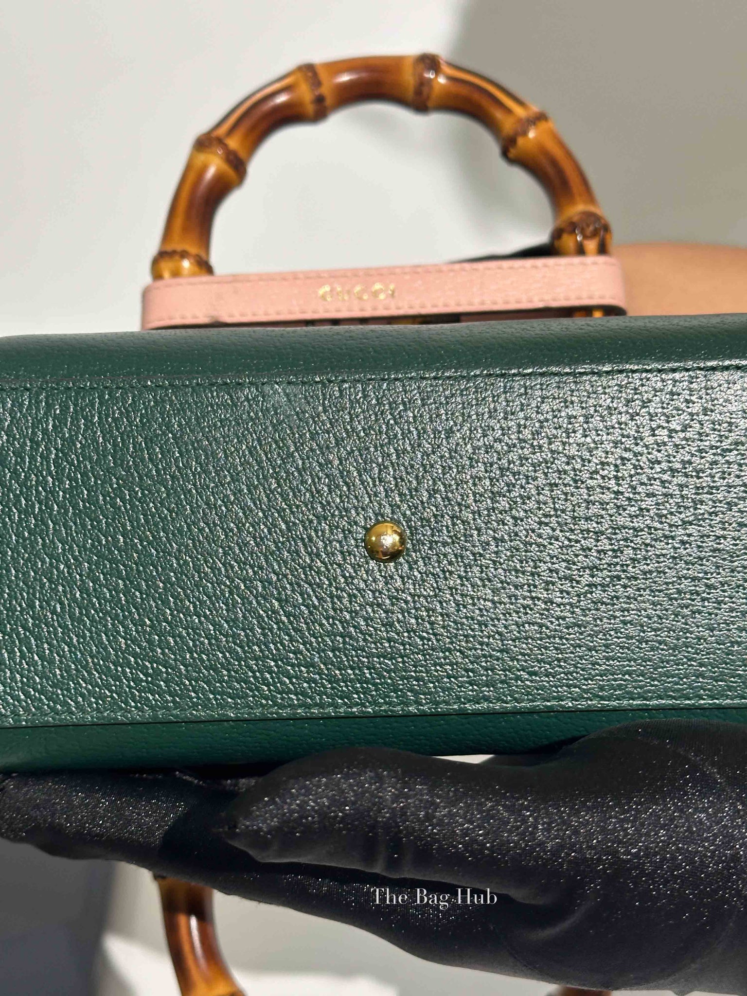 Gucci Green Leather Diana Small Tote Bag