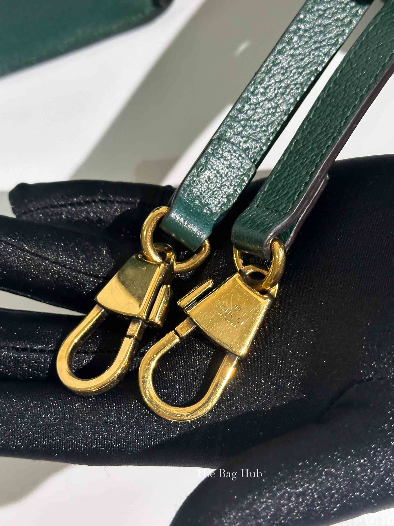 Gucci Green Leather Diana Small Tote Bag