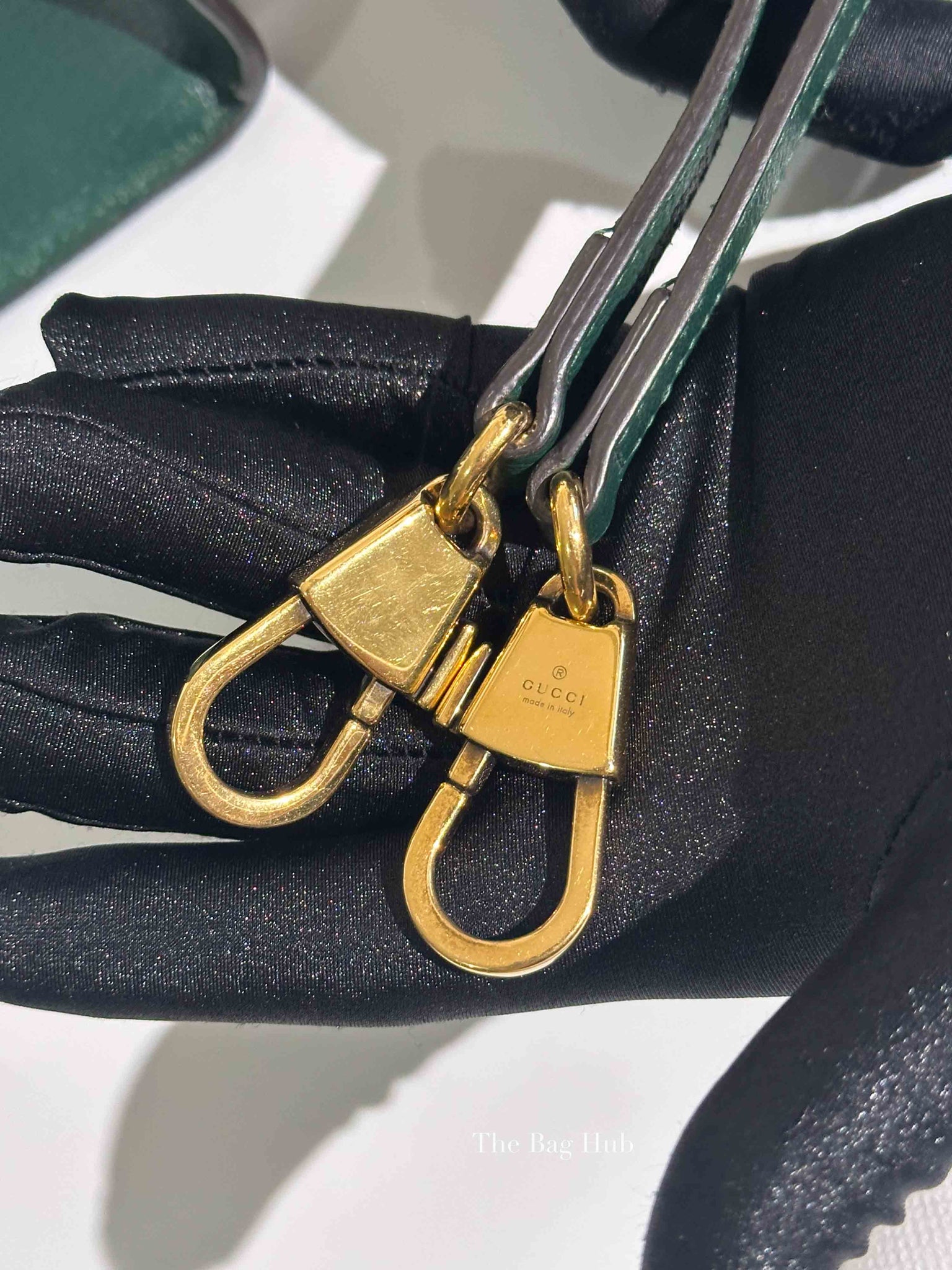 Gucci Green Leather Diana Small Tote Bag