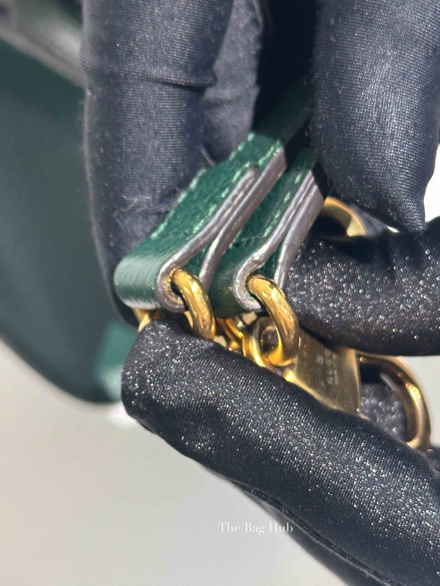 Gucci Green Leather Diana Small Tote Bag