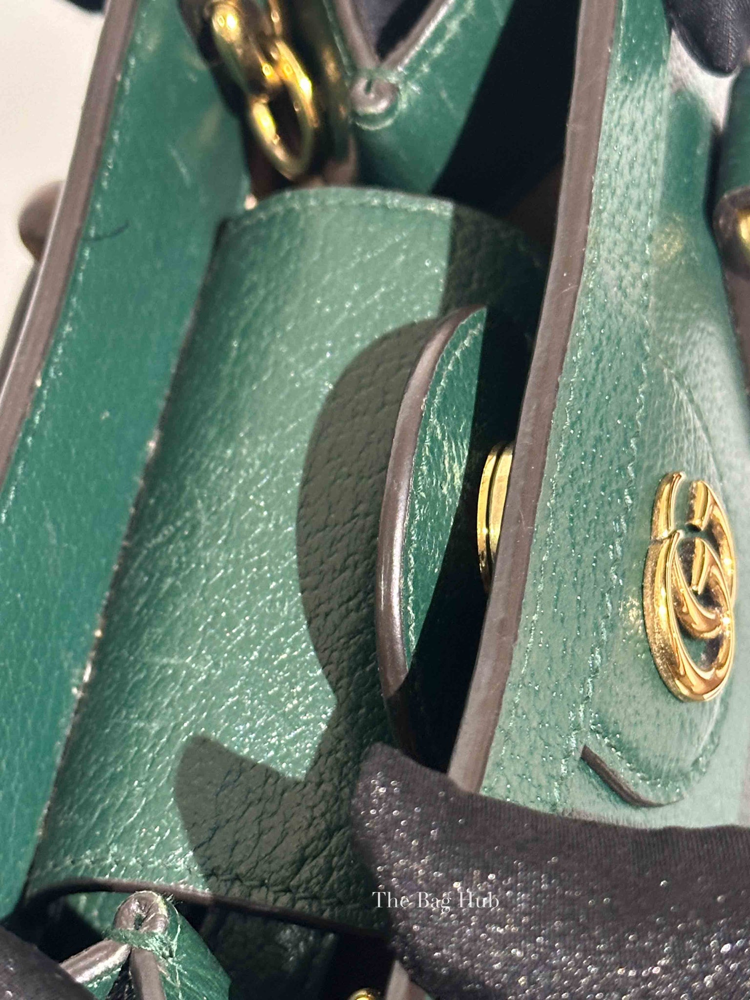 Gucci Green Leather Diana Small Tote Bag