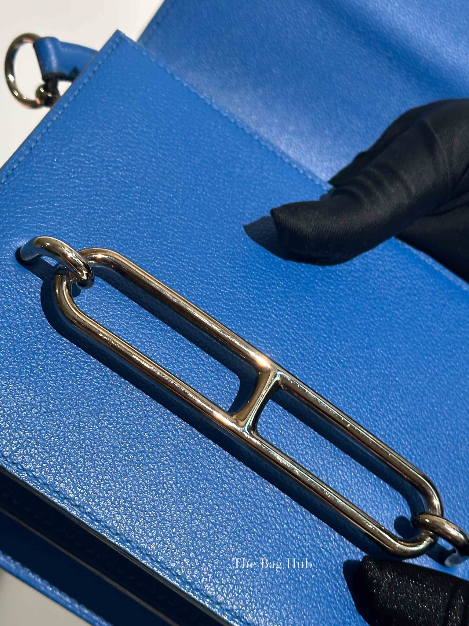 Hermes Bleu Zellige Evercolor Mini Sac Roulis Bag PHW