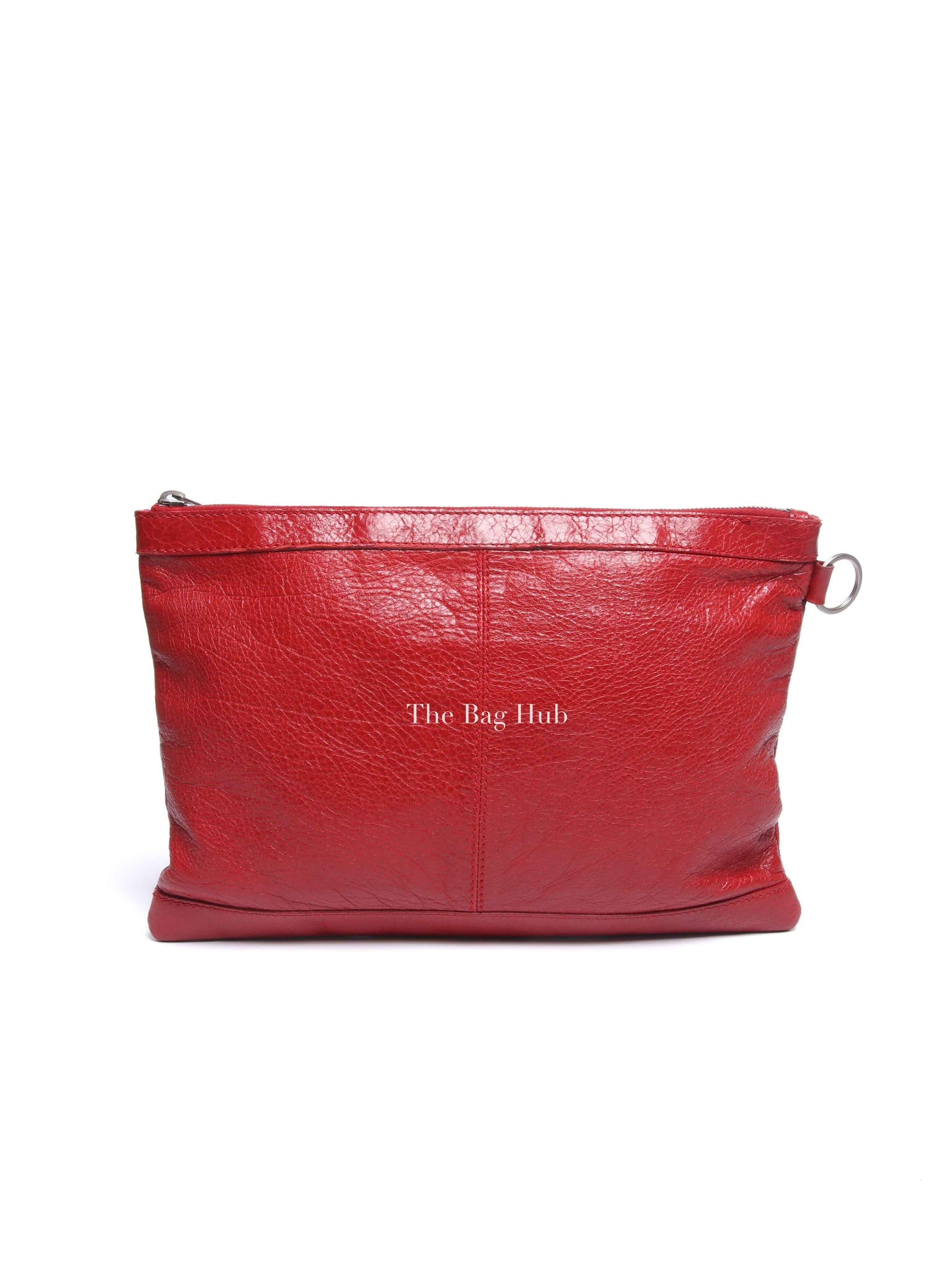 Balenciaga Red Leather Giant 12 Medium Clip Clutch