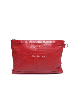 Balenciaga Red Leather Giant 12 Medium Clip Clutch