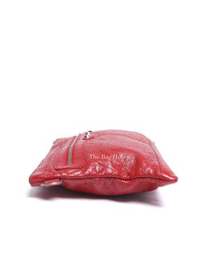 Balenciaga Red Leather Giant 12 Medium Clip Clutch