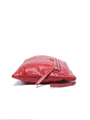 Balenciaga Red Leather Giant 12 Medium Clip Clutch