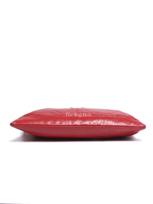 Balenciaga Red Leather Giant 12 Medium Clip Clutch