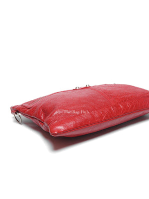 Balenciaga Red Leather Giant 12 Medium Clip Clutch