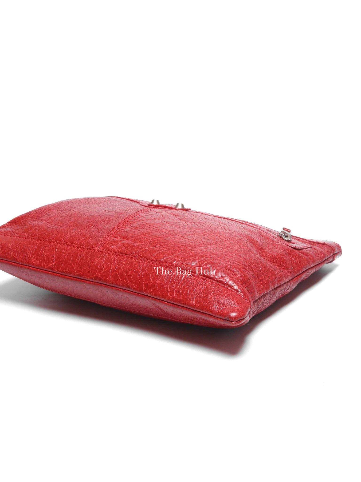 Balenciaga Red Leather Giant 12 Medium Clip Clutch