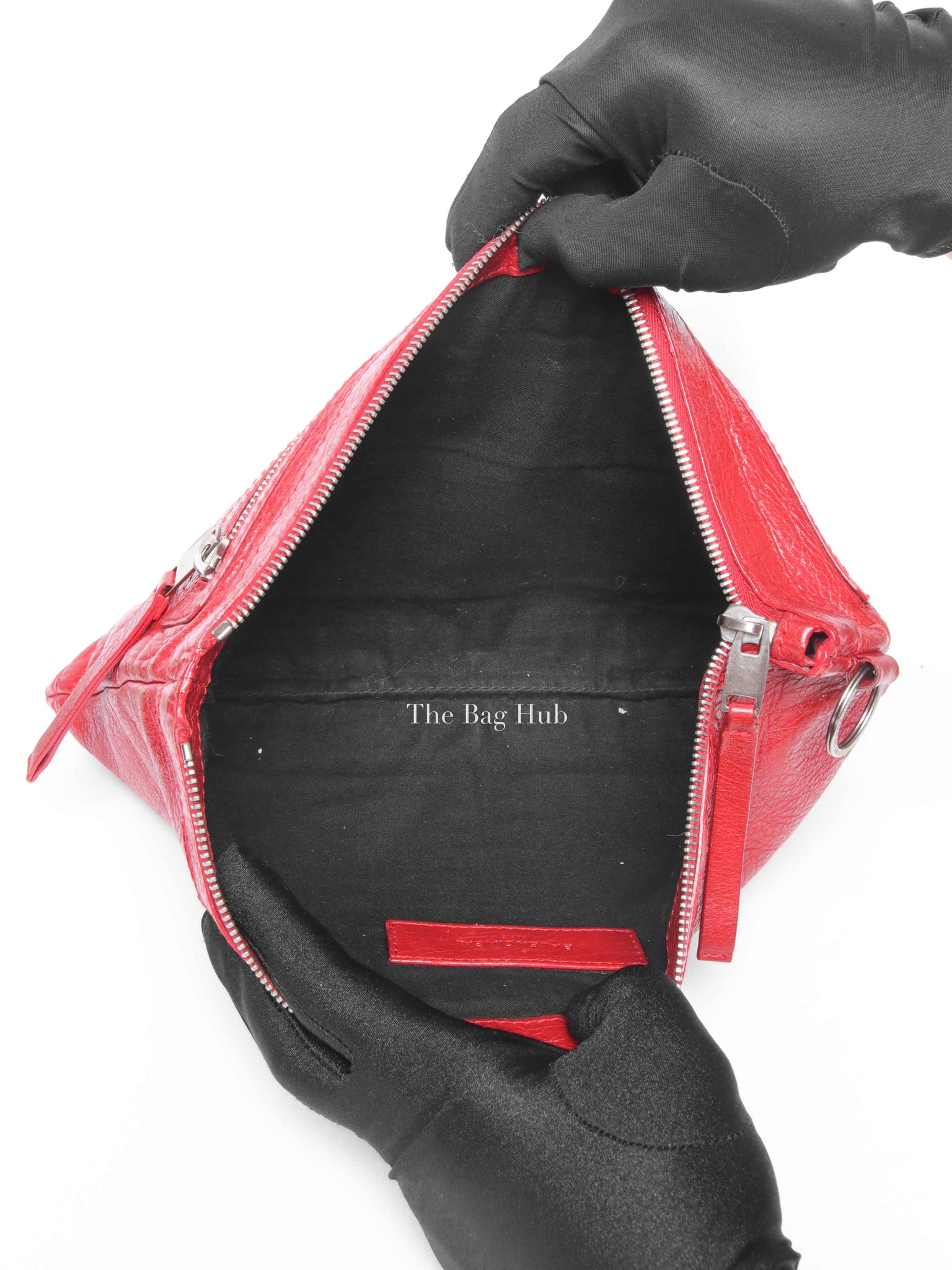 Balenciaga Red Leather Giant 12 Medium Clip Clutch