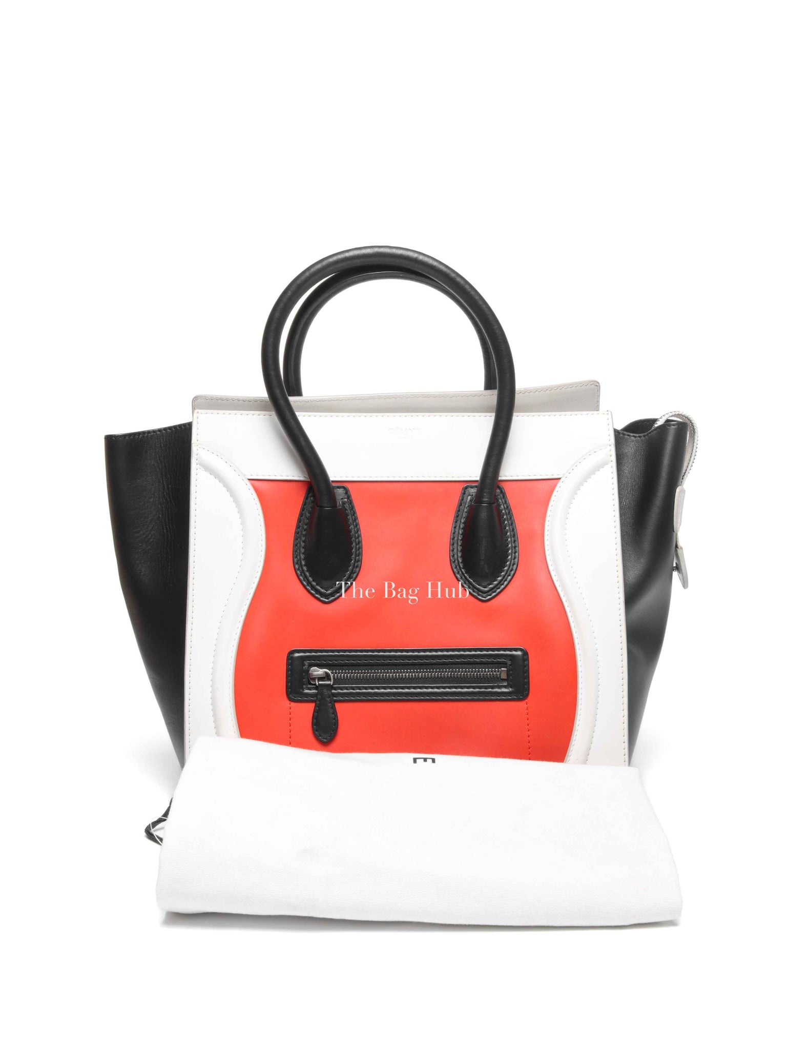 Celine Tri-Color Drummed Calfskin Mini Luggage Tote Bag