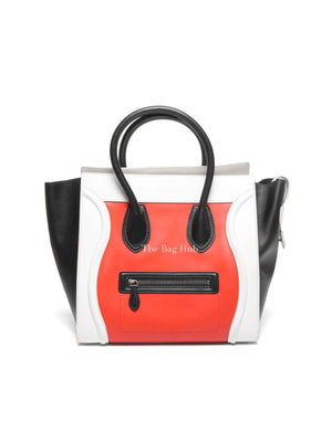 Celine Tri-Color Drummed Calfskin Mini Luggage Tote Bag
