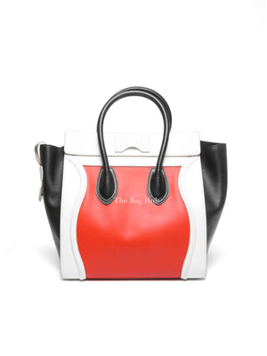 Celine Tri-Color Drummed Calfskin Mini Luggage Tote Bag