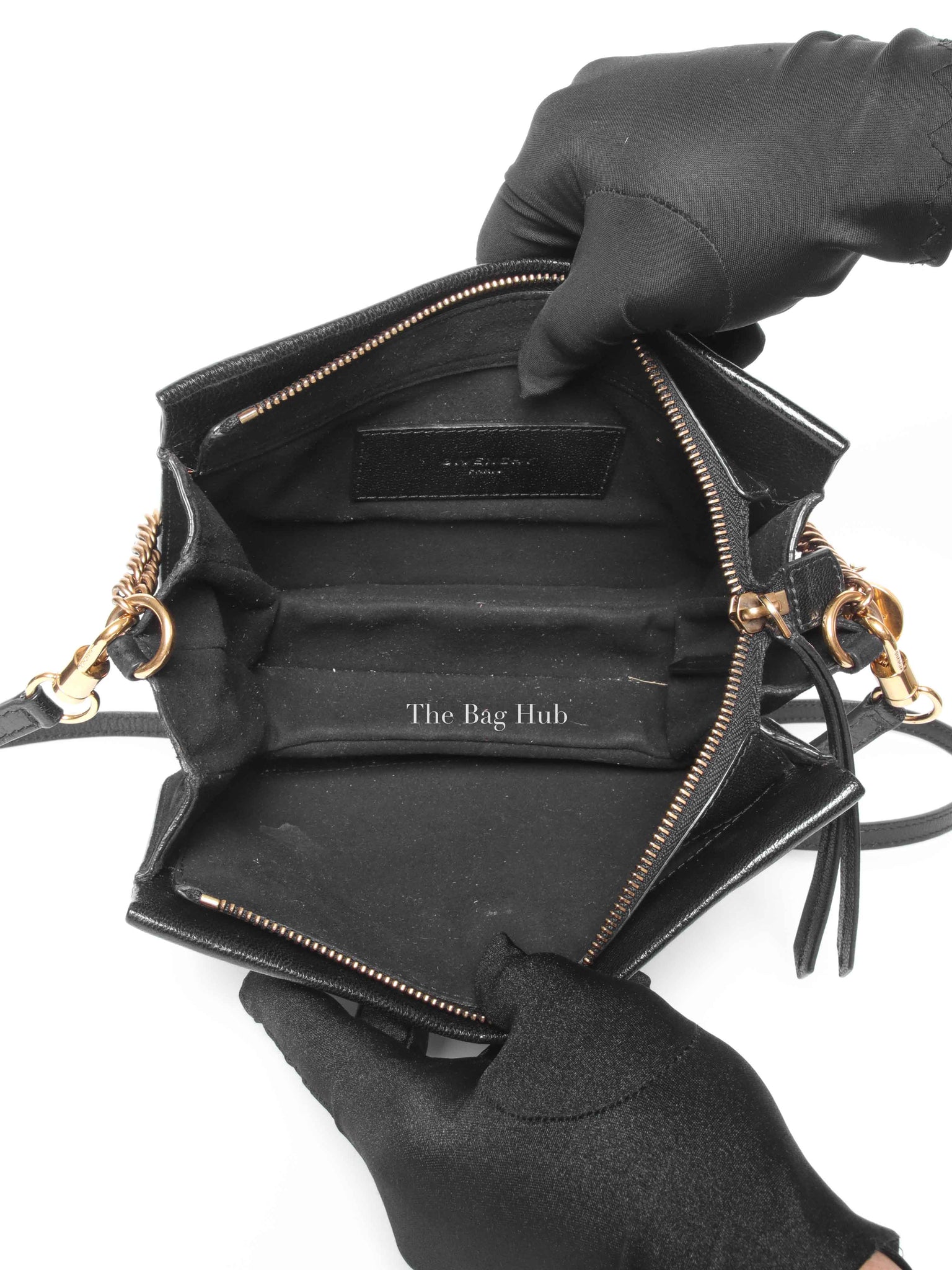 Givenchy Black Goatskin Suede Cross 3 Crossbody Bag